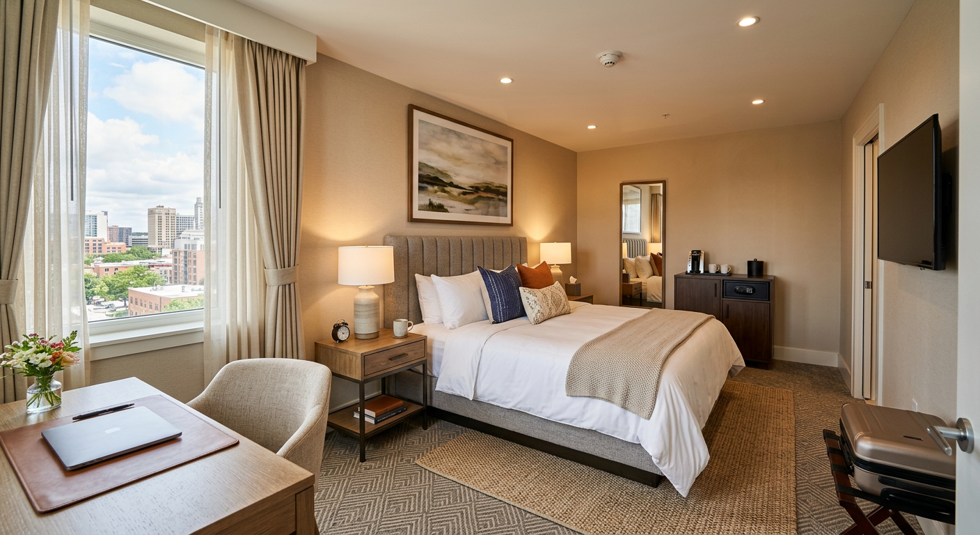 Firefly Gemini Flash hotel room generate image wihtout text and make sure its realistic 253821