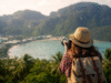 AI-generated illustration of a traveller overlooking a destination, representing tourism recovery and resilience