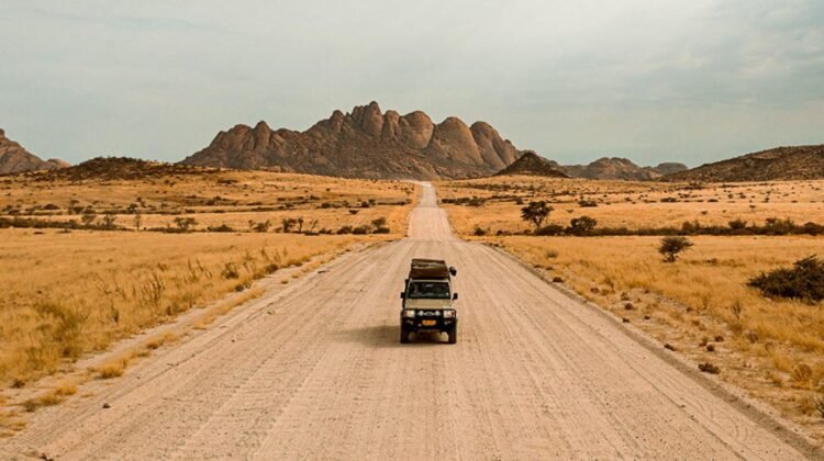 Namibia road trip through desert landscape