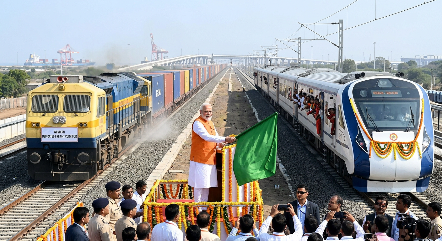 Firefly Gemini Flash PM Modi to Dedicate Fully Completed Western Dedicated Freight Corridor New Rail Lin 895906