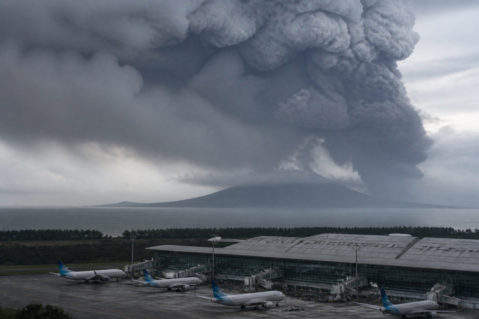 Firefly gpt image Jakarta Airport Extends Flight Suspension as Anak Krakatau Ash Disrupts Aviation Flig 911620