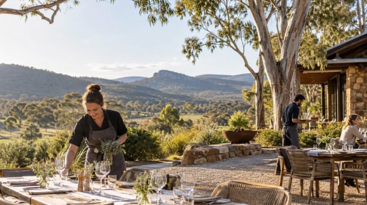 Working Holiday Makers at a regional Australian hospitality property, AI-generated representative image