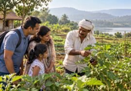 Agri-tourism farm experience in Maharashtra, AI-generated representative image
