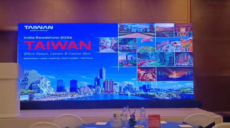 Taiwan Tourism Administration India Roadshow 2026 promotional display at the venue