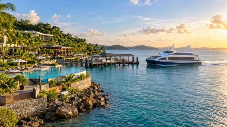 AI-generated representative illustration: Opus Bay targets Batam with a 493-room hotel and ferry access