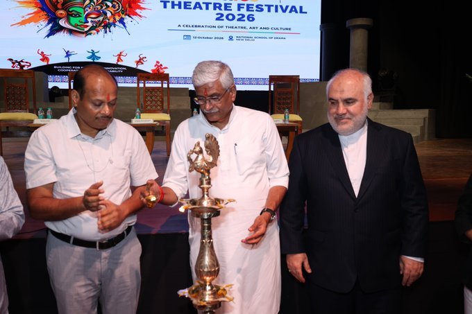 BRICS Theatre Festival 2026 Inaugurated in New Delhi 2 Ceremonial lamp lighting at the BRICS Theatre Festival 2026 inauguration in New Delhi