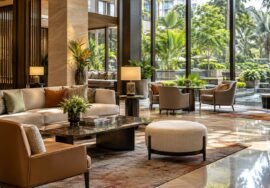 LXR Hotels & Resorts — AI-generated representative luxury hotel illustration, not The Den Bengaluru