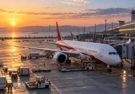 Air India route expansion — AI-generated representative aircraft at airport