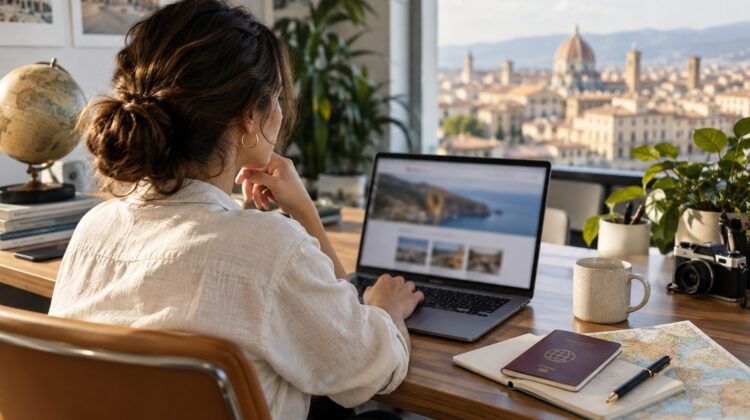 Booking Holdings Vayo — AI-generated travel planning illustration