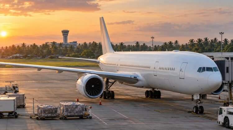 British Airways route — AI-generated representative aircraft in Sri Lanka