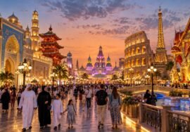 Global Village — AI-generated representative multicultural attraction illustration
