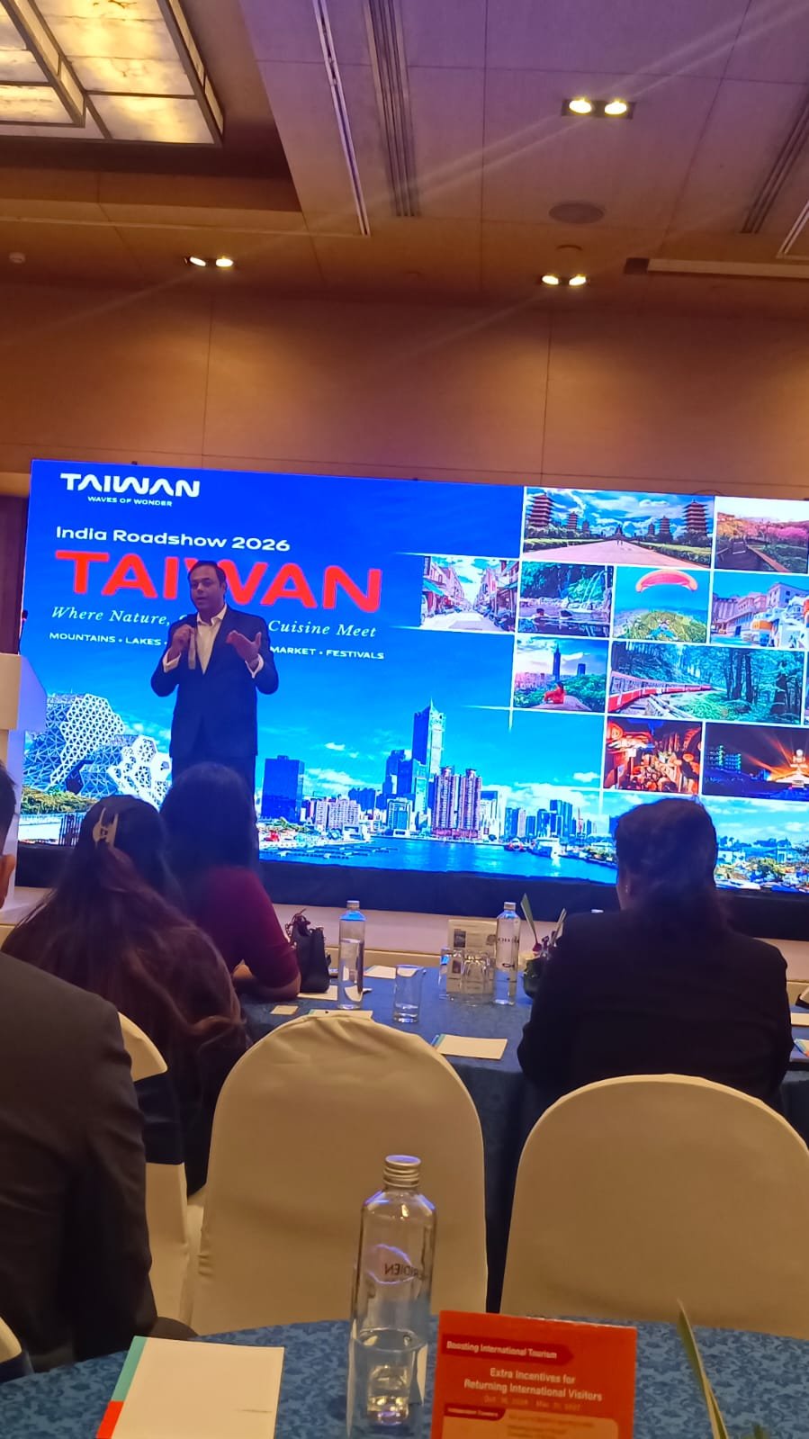 Taiwan Tourism Administration Strengthens India Outreach Through New Delhi Roadshows 2 Speaker addressing travel trade attendees at the Taiwan Tourism Administration India Roadshow 2026